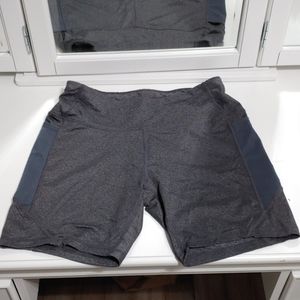 Grey fitted athletic shorts